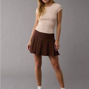 American Eagle Outfitters Brown Pleated Skort